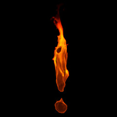 fire exclamation point - 3d demonic symbol - Suitable for disaster, hell or global warming related subjects © chris3d