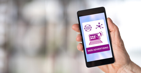 Web advertising concept on a smartphone