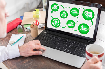 Ecology concept on a laptop screen