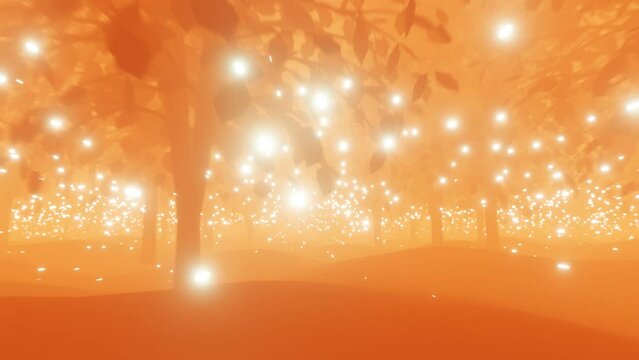 Colorful fairy forest. Seamless loop animation.