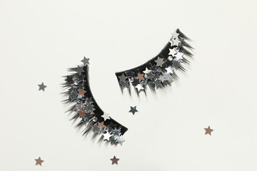 Сoncept of cosmetology tools and beauty treatment, false eyelashes