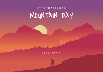 International mountain day background celebrated on december 11.