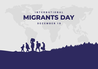 International migrants day background celebrated on december 18.