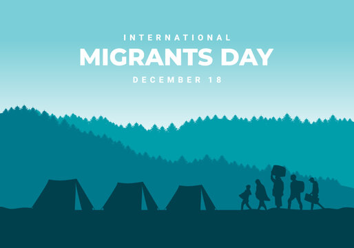 International migrants day background celebrated on december 18.