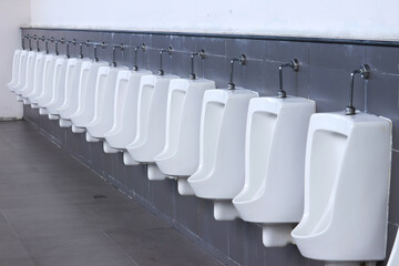 Urinals in public male toilet