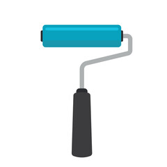 Animated Paint Roller Icon Logo Vector Illustration Isolated on White Background