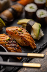 Variety of Japanese sushi