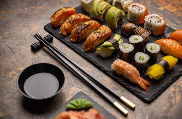 Sushi set menu.