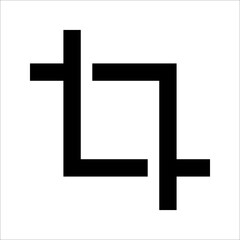 Crop icon. Simple flat crop sign. Vector illustration on white background.