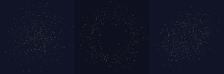 Gold glitter. Shiny particles on a dark background.