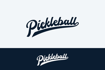 Pickleball lettering with script letters that are dynamic, simple and eye catching. Suitable for logos, advertisements, t-shirt designs, hoodies, accessories, stickers, etc.