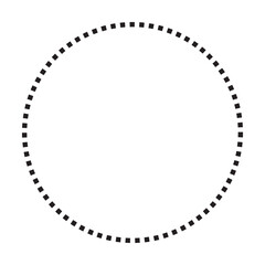 Circle shape dotted icon vector geometry symbol for creative graphic design element in a flat color pictogram illustration