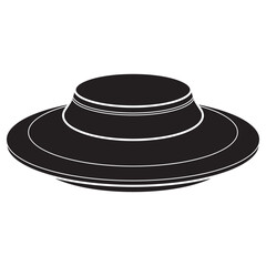 シンプルなUFOの単色シルエットアイコン