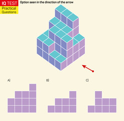 Visual intelligence questions - Find top view of towers. IQ TEST