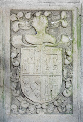 Tomb stone in the Santiago de Compostela Cathedral, Galicia, Spain