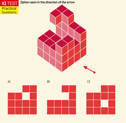 Visual intelligence questions - Find top view of towers. IQ TEST