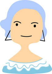 Illustration of a woman in cartoon style.