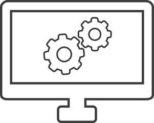 Computer Setting thin line icon, Social icon set.