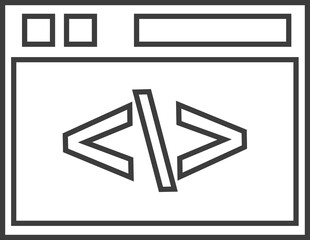 Programming thin line icon, Social icon set.