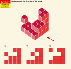 Visual intelligence questions - Find top view of towers. IQ TEST