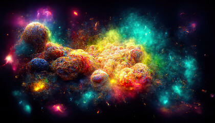 Naklejka na ściany i meble Space nebula, colorful abstract background 