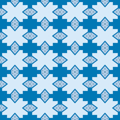 Japanese Cross Shape Checkered Vector Seamless Pattern