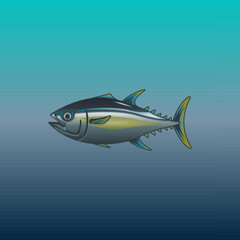 Illustration Vector Graphic of bluefin tuna.