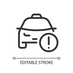 Taxi service notification pixel perfect linear ui icon. Information for passenger. Cab order. GUI, UX design. Outline isolated user interface element for app and web. Editable stroke. Arial font used