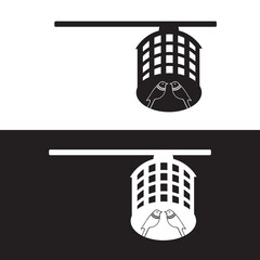 Cage bird animal logo design 