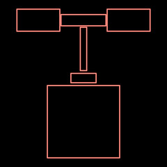 Neon detonator red color vector illustration image flat style