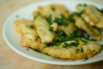 The Mendoans, a traditional food from soybean with flour, served in white plate