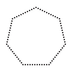 Heptagon symbol dotted shape vector icon for creative graphic design ui element in a pictogram illustration