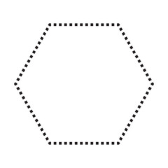 Hexagon symbol dotted shape vector icon for creative graphic design ui element in a pictogram illustration