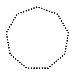 Nonagon symbol dotted shape vector icon for creative graphic design ui element in a pictogram illustration