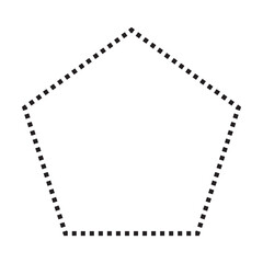 Pentagon shape dotted symbol vector icon for creative graphic design ui element in a pictogram illustration