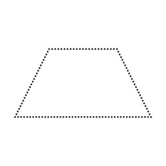 Trapezoid or Trapezium shape dotted symbol vector icon for creative graphic design ui element in a pictogram illustration