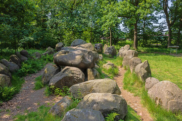 Standing an extremity of Dolmen 25a-c known as the Kleinenkneter Stones in Wildeshausen