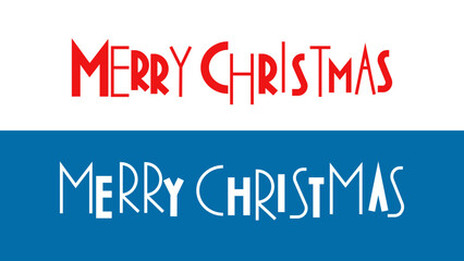 Holiday greeting lettering Merry Christmas in geometric style.