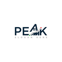 Abstract letter Peak typography logo symbol icon