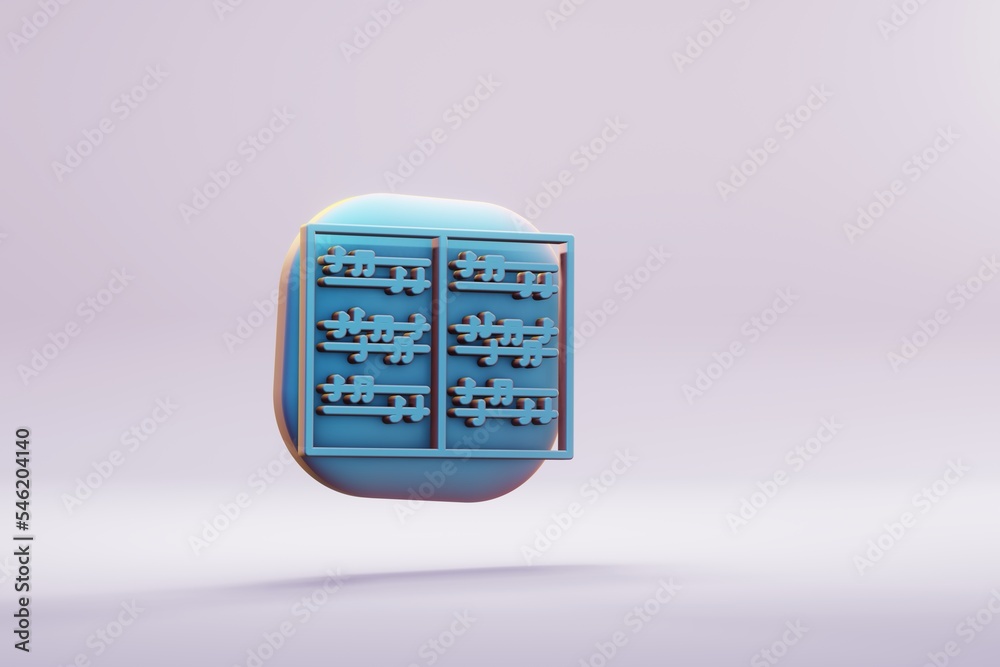 Poster beautiful illustration musical instrument blue classical music symbol icons on a bright pink backgro