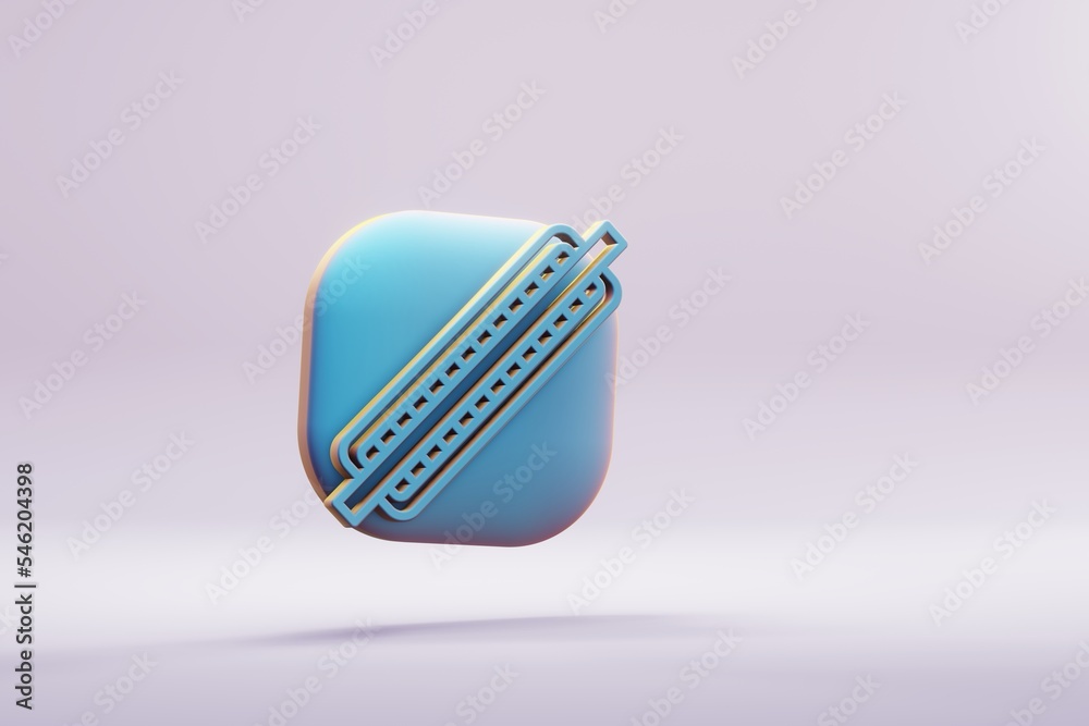 Poster beautiful illustration musical instrument blue one harmonica symbol icons on a bright pink backgroun
