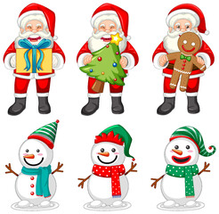 Set Santa Claus and snowman set