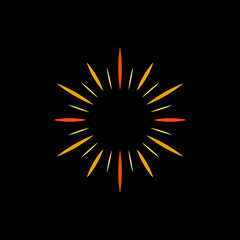 Sunburst frame vector colorful icon on black background in flat style - 546204340