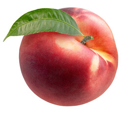 Fresh  Peach isolated on white background, Peach on White Background PNG File.