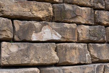 Old rectangular shape wall, textured, historical aged background