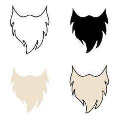 Set of Beard in flat style isolated