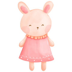 Little bunny is wearing cute dress.she is happy and lovely.