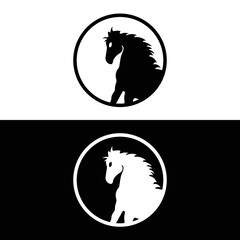 Fototapeta premium Circle horse animal logo design 