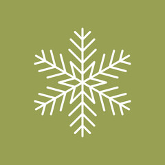 Snowflake freeze winter white simple vector icon on color background