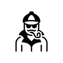 Black solid icon for hat 